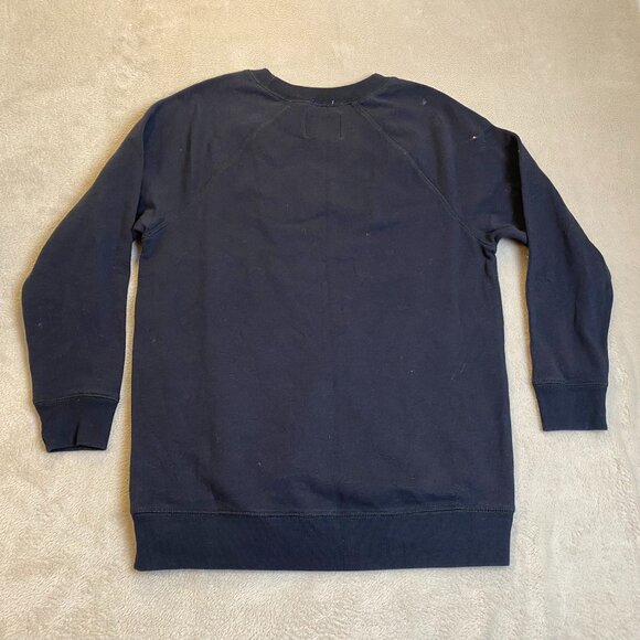 American Eagle Womans Navy Sweatshirt With "Peace" Patch Design Ah-Mazingly Soft - Picture 5 of 10